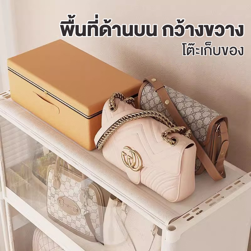 ตู้เก็บของ ตู้เก็บของเล่นและขนม PVCวัสดุ เป็นมิตรกับสิ่แวดล้อม สวยงามทนทาน ป้องกันฝุ่นและโปร่งใส  3/4/5 ชั้น - รูปที่ 7