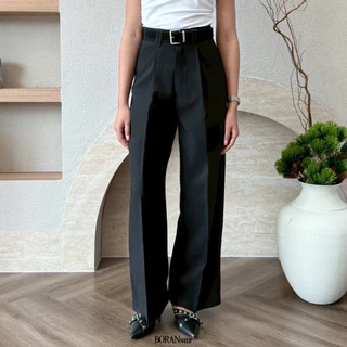BORANwear – Nikko Pants กางเกงสแลคผู้หญิงทรงขากระบอกใหญ่ ขากว้าง ดีไซน์เรียบหรู ผ้าใส่สบาย