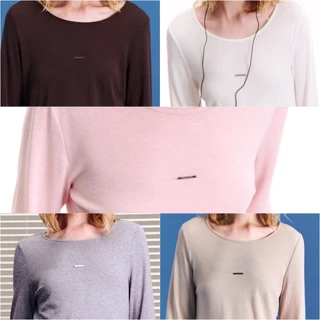 CHUUCHOP - Glaze Long Sleeve Top เสื้อยืดแขนยาวผ้านุ่มปักโลโก้(C8422)