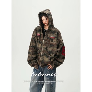 [Street style casual camouflage zip-up jacket]เสื้อแจ็คเก็ตแ…