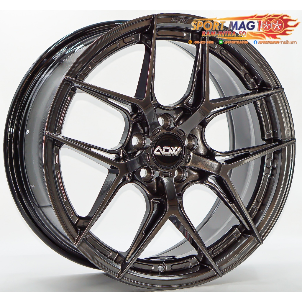 ล้อแม็ก AOW20 ขอบ 17 กว้าง 8นิ้ว 5รู100 Offset35 สีไฮเปอร์ดาร์ค (ราคา4วง)