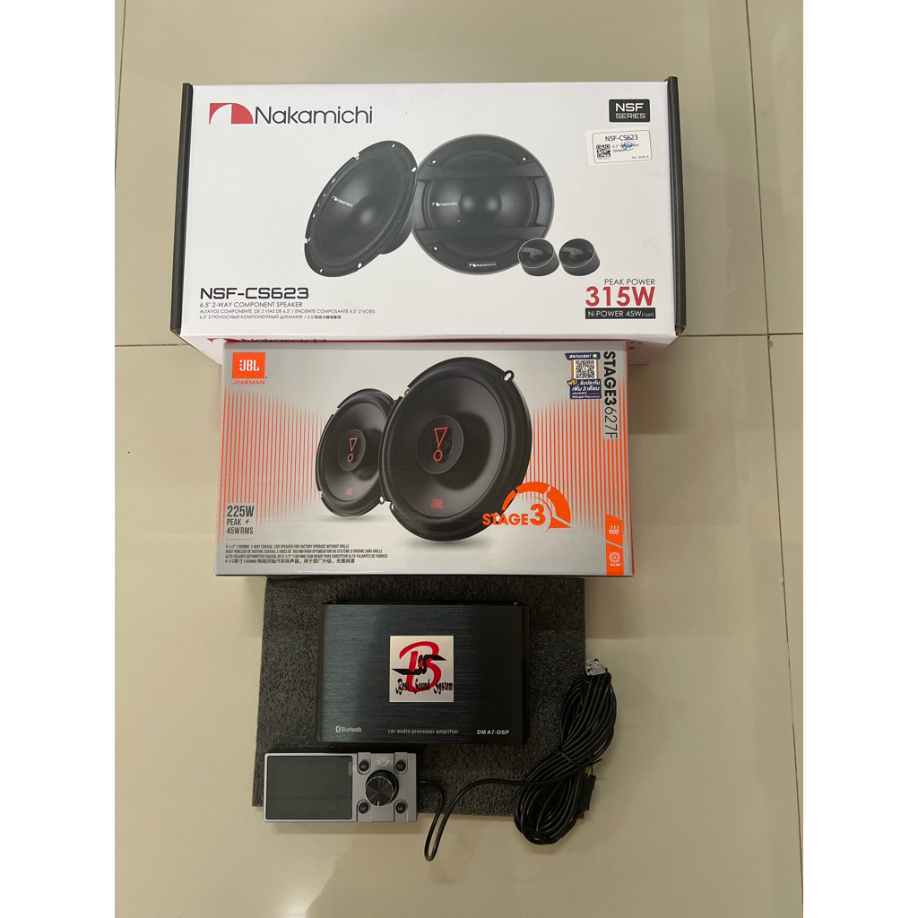 ชุดละ 4595บาท DSP AMP 68x4Ch 1ตัว 6.5“ แยกชิ้น NAKAMICHI 1ชุด 6.5”แกนร่วม JBL 1คู่ ลำโพงติดรถยนต์