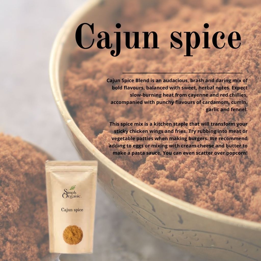 Organic Cajun Spice 25g – Natural, Eco-Friendly Seasoning Blend for BBQ & Cooking