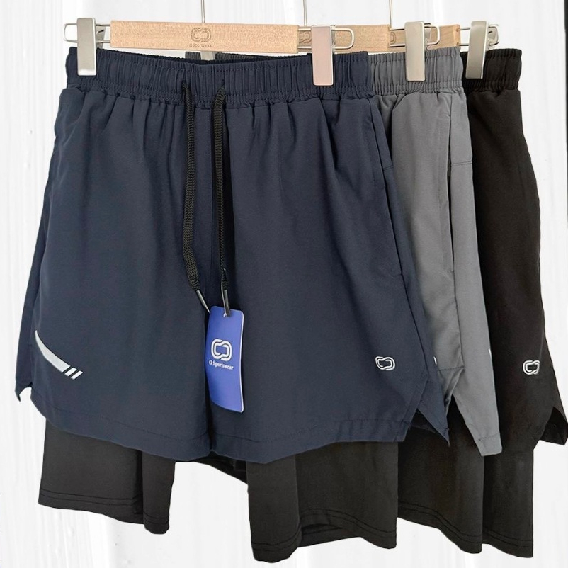 O Sportswear Men - MSP1008 กางเกงขาสั้น มีเลคกิ้งซับใน ออกกำลังกายสำหรับผู้ชาย