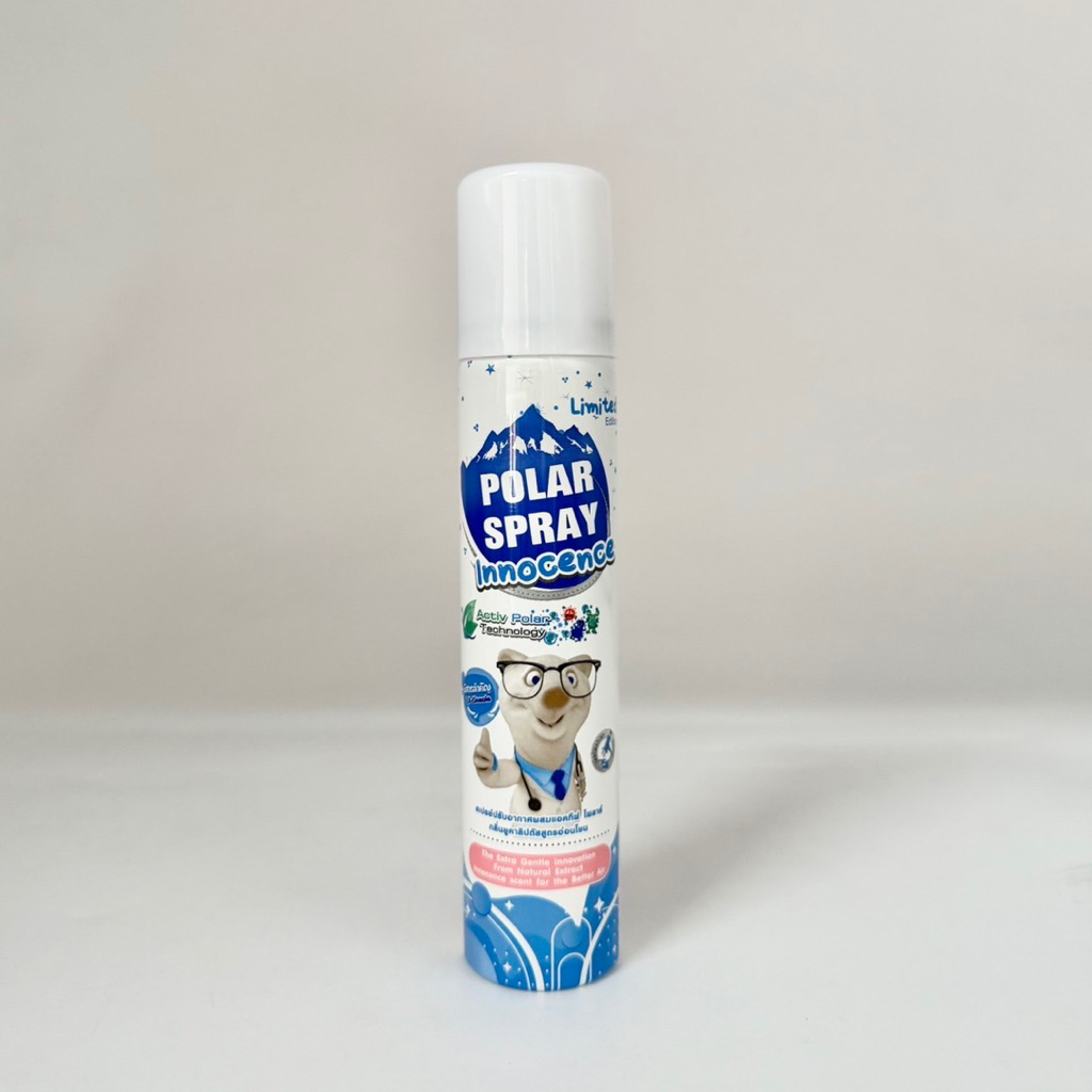 (เล็ก กระป๋องขาว) Polar Spray Innocence กลิ่นแป้งเด็ก 80ml อ่อนโยนสำหรับเด็ก