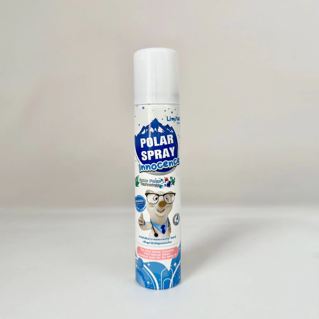(เล็ก กระป๋องขาว) Polar Spray Innocence กลิ่นแป้งเด็ก 80ml อ่อนโยนสำหรับเด็ก