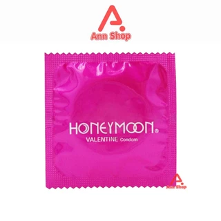 Honeymoon Valentine ถุงยางอนามัย ฮันนีมูน วาเลนไทน์ ขนาด 52 มม. บรรจุ 100 ชิ้น [1 กล่อง สีแดง] JJ 5262 ถุงยาง Condom