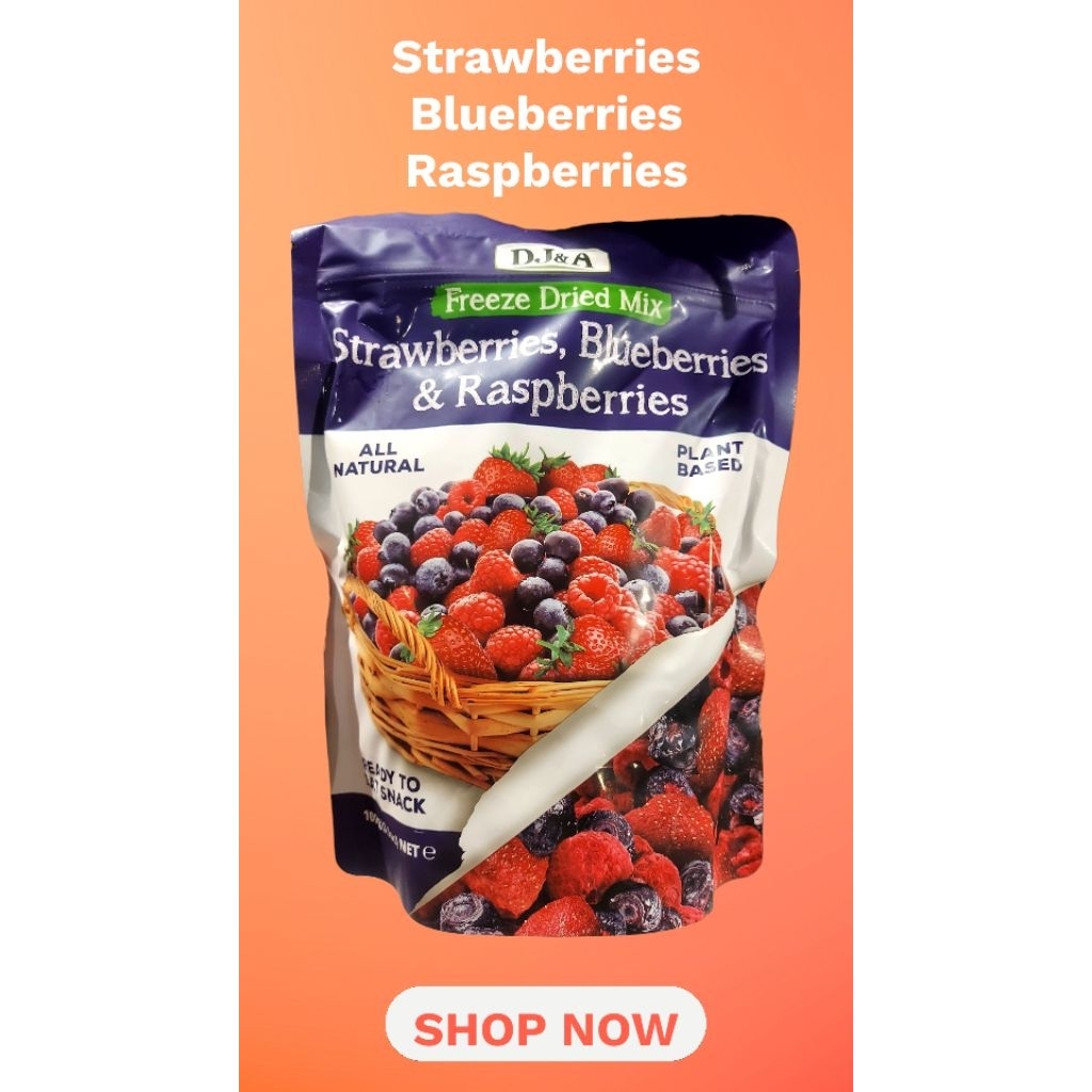 DJ&A Freeze Dried Mix Strawberries , Blueberries & Raspberries 100 g