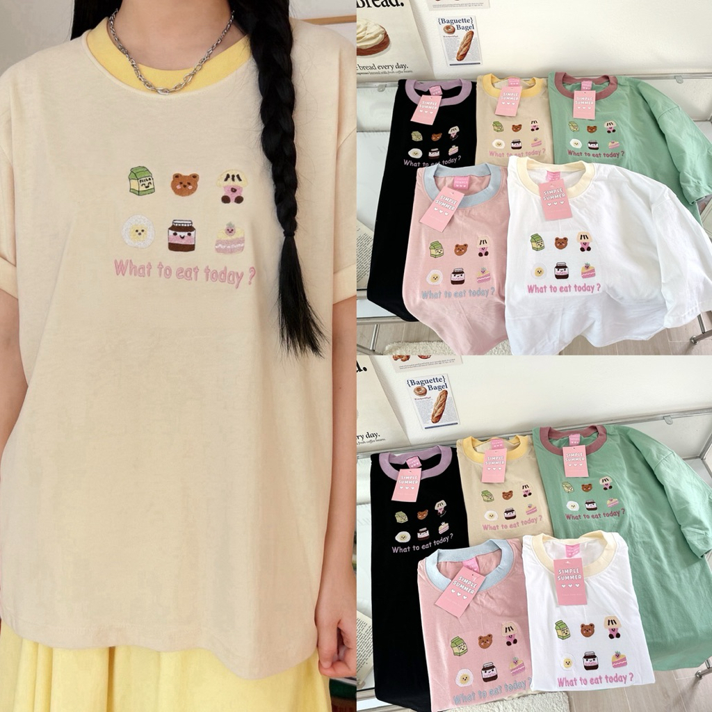 S53 เสื้อยืดโอเวอร์ไซด์ ปัก มินิมอล