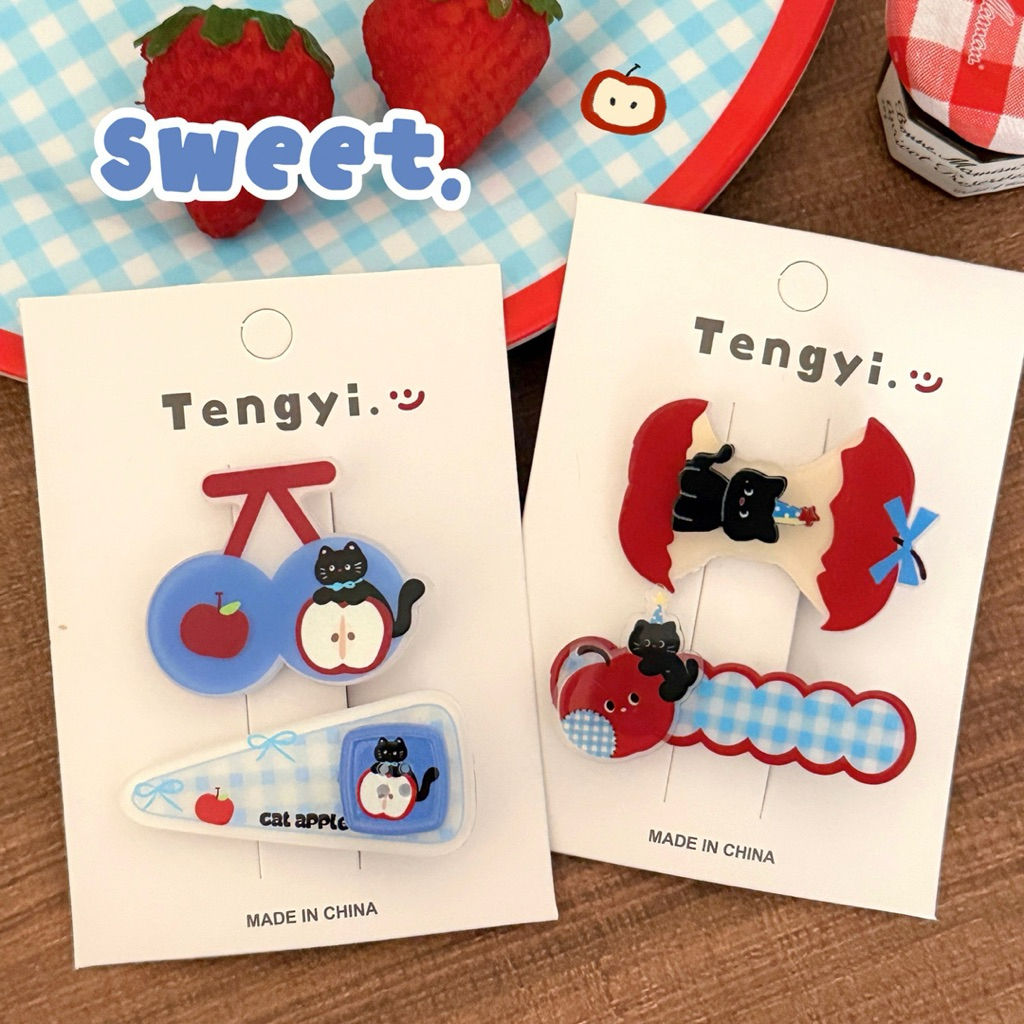 Cute 402 กิ๊บติดผม กิ๊บหนีบผมน้องแมวดำ 2 ชิ้น/แพ็ค