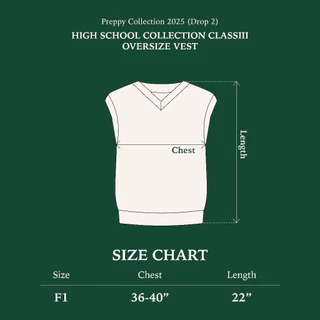 Highschool Preppy Collection 2025 Oversize Vest เสื้อกั๊ก โอเวอร์ไซส์ คอวี - TPB03221