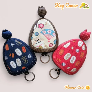 Key Cover 🏡 กระเป๋าเก็บกุญแจแฮนด์เมด ทรงหยดน้ำน่ารัก ดอกทิวลิปอ้วนๆ บุใยหนานุ่มมือ ขนาด 3*4 นิ้ว 🍒