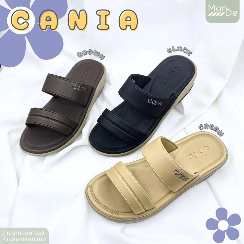 42171 cania คาเนีย รองเท้าแตะ สวม ผู้หญิง ส้นเตารีด Size 36-39 พร้อมส่ง