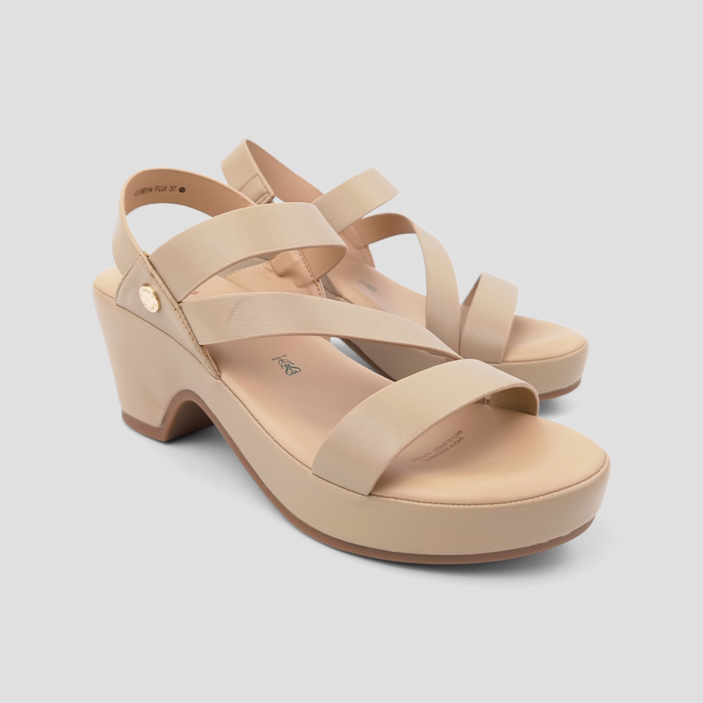 ST.JAMES รองเท้าหนัง PU/รองเท้าส้นสูง ส้น 6.8 CM. รุ่น FUJI สี TAUPE | รองเท้าส้นสูง ผู้หญิง
