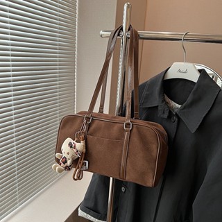 (A220) กระเป๋า หนังกลับ ผ้าหนา งานสวย สะพายไหล่ 📌ไม่มีพวงกุญ…