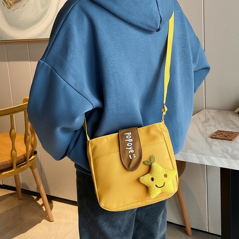 (มีส่งด่วน) tokyosellected(T1303) กระเป๋าสะพายข้างแฟชั่น มีเข็มกลัดให้ ราคา ถูกที่สุด ดีลบีเคเค แกลเลอรีภาพที่ 6