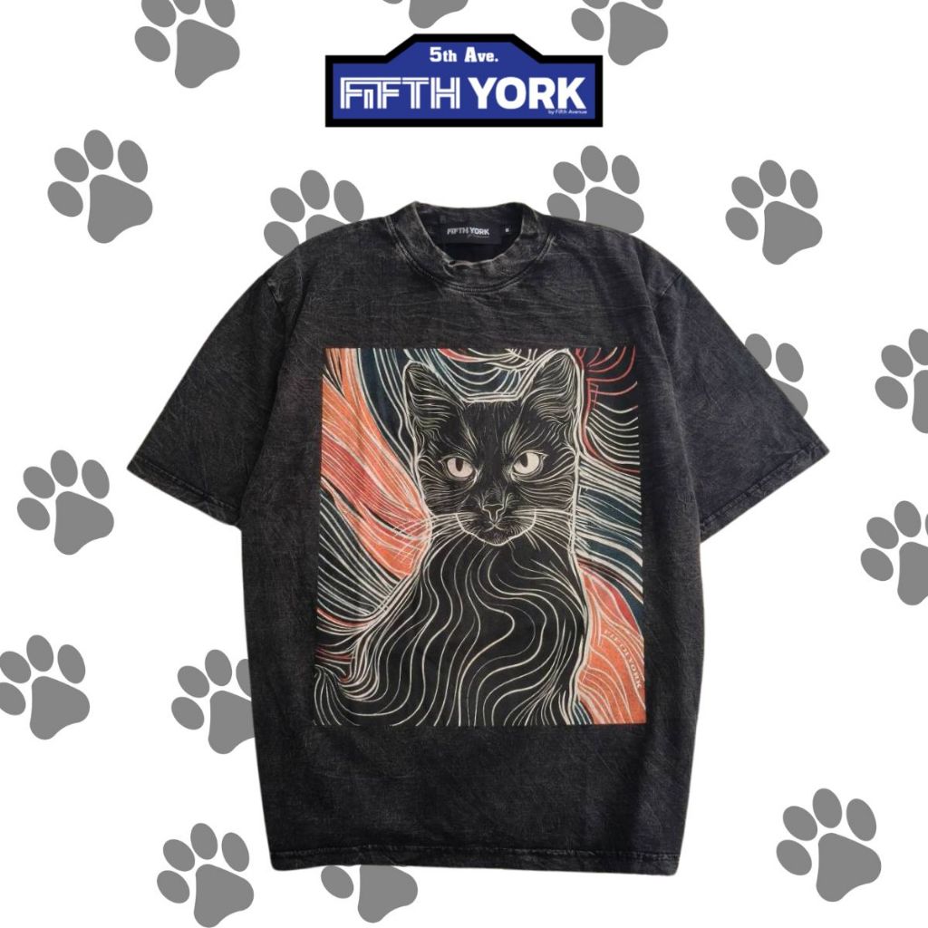 FifthYork  T-shirt Vintage Fade  Cosmic Cat