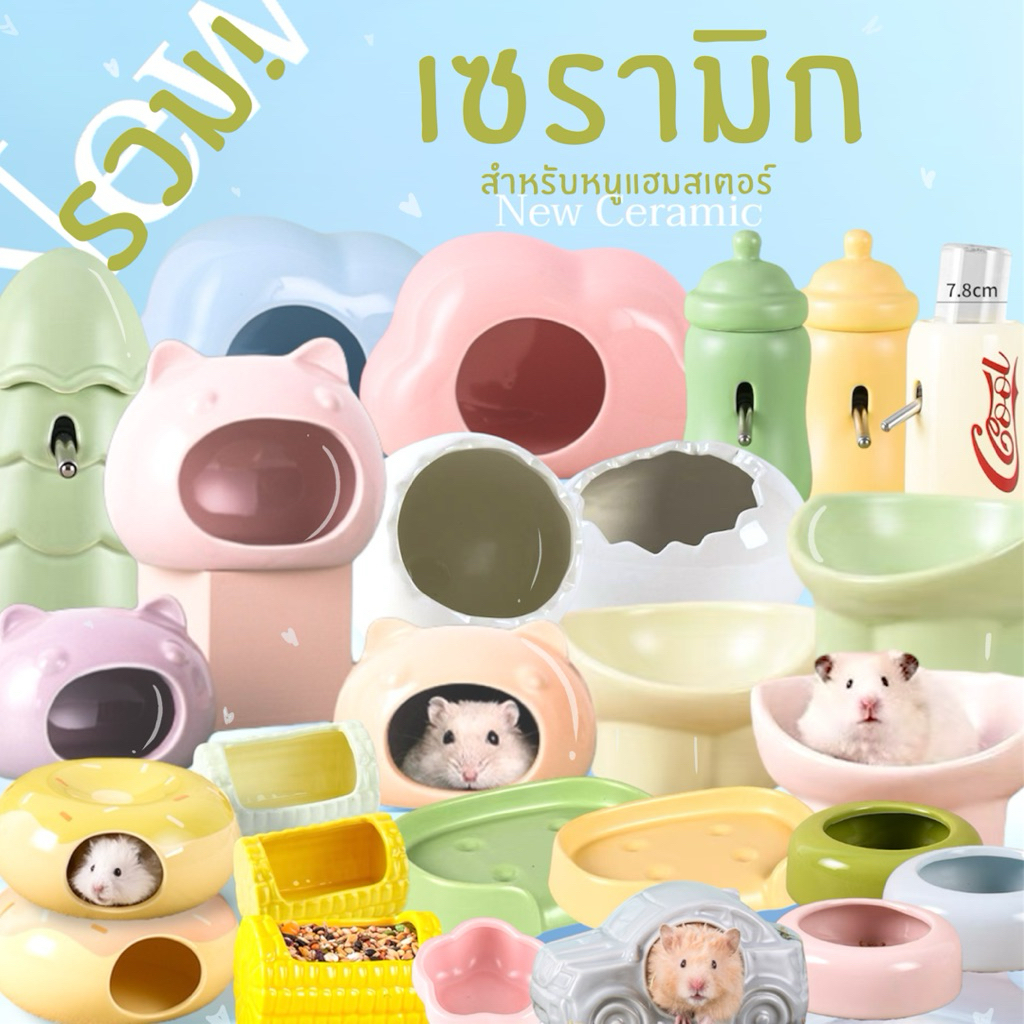 [crazy pet shop]Ceramic ถ้วย/บ้านเซรามิก สำหรับหนูแฮมสเตอร์