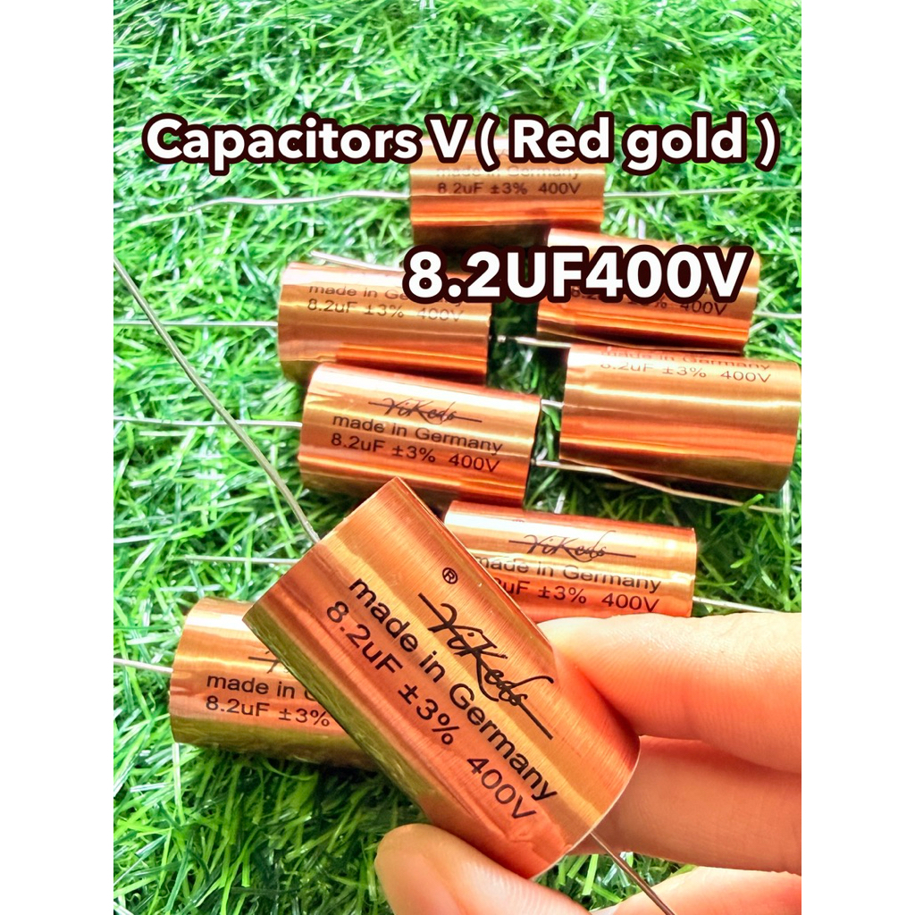 Capacitors V (Red gold)8.2UF400V C คุณภาพสูงจากเยอรมัน(ราคาต่อชิ้น)