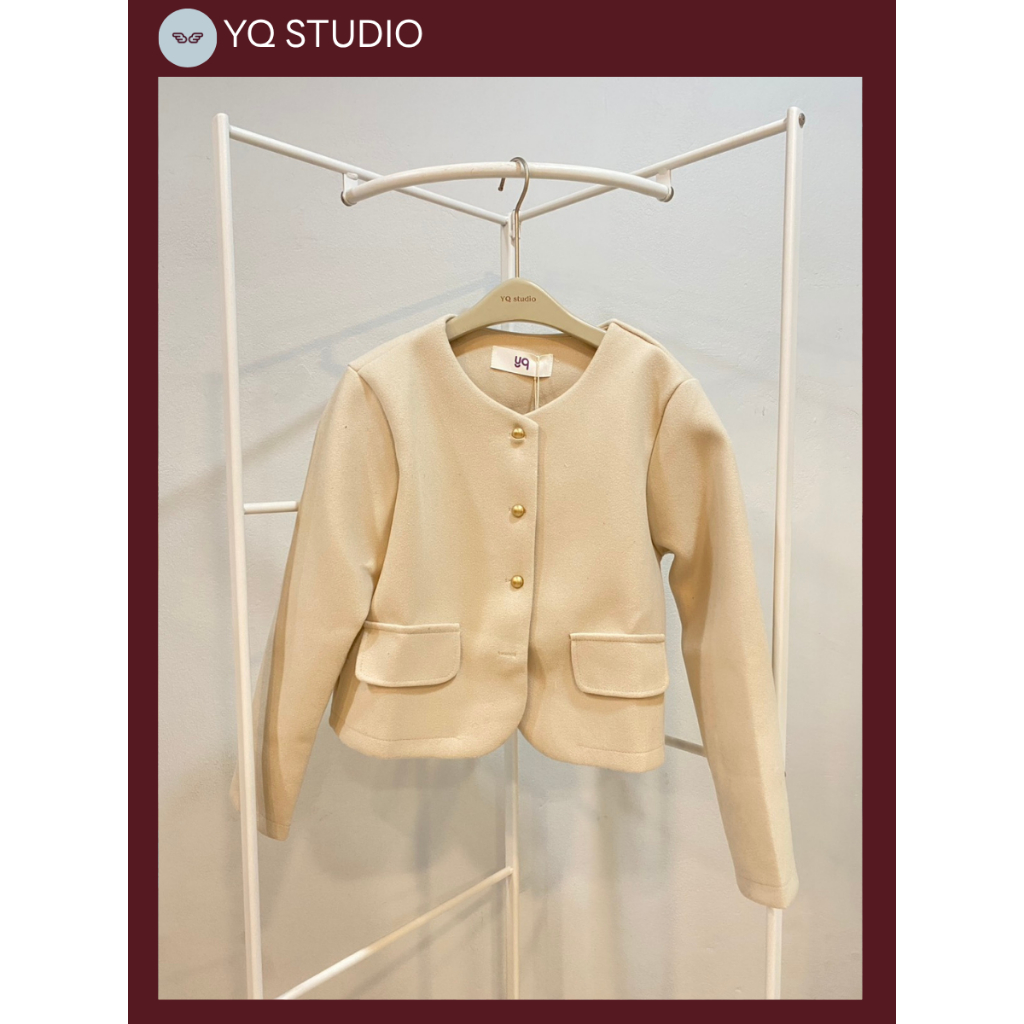 MG666 YQ KOREAN SHOP Glaze Blazer  Blazer สีนต.นู้ดสวยทะลุจอ  ป้ายYQ