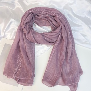 ผ้าพันคอผ้าฝ้ายและผ้าลินินระบายอากาศ ผ้าคลุมไหล่ผู้หญิง