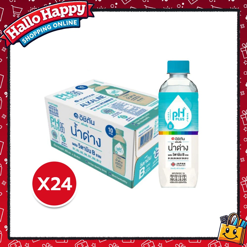 [ขนาด350ML] [1ลังต่อ1ออเดอร์] ICHITAN อิชิตัน น้ำด่าง ผสมวิตามินบีรวม 350 ml. 1 ลัง 24 ขวด
