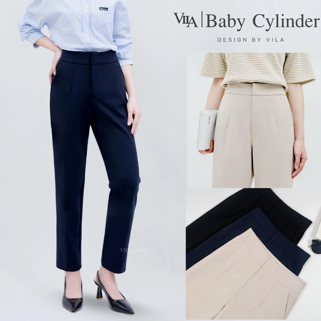 VILA | Baby Cylinder TM16 กางเกงขากระบอกเล็ก ทรงใส่ทำงาน งานตัด VILA