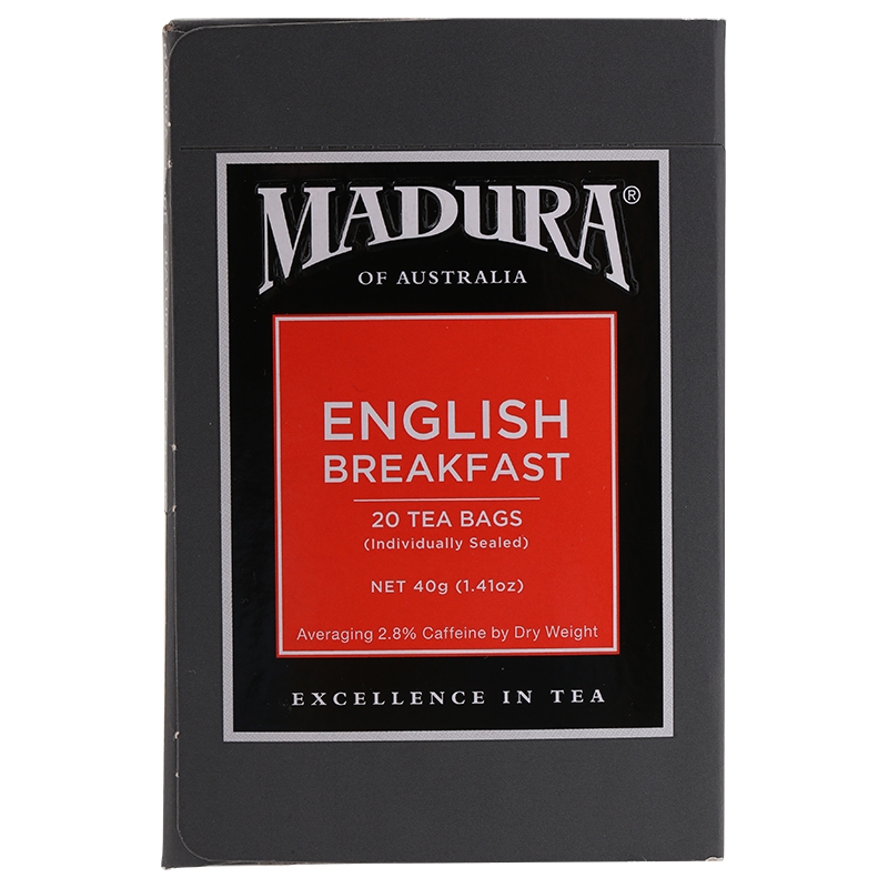 MADURA มาดูราอิงลิชเบรกฟาสท์ทีแบ็กใบชาดำชนิดซอง 40กรัม [0089978001028]