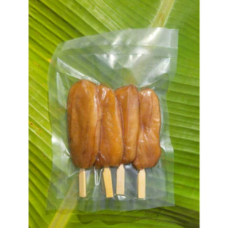 กล้วยตากออร์แกนิค หวานธรรมชาติ ไม่ใส่นํ้าตาล ไม่ใส่ น้ำผึ้ง เสียบไม้ 4ชิ้น ปริมาณ 80 กรัม พร้อมส่ง
