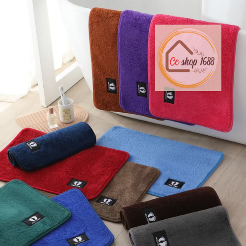 พรมเช็ดเท้าสำหรับห้องน้ำ ดูดซึมซับน้ำได้ดี ลายเท้าเล็ก ขนาด40*60cm. มีกันลื่น   พรมรองพื้นห้องน้ำ ห้องครัว พร้อมส่ง