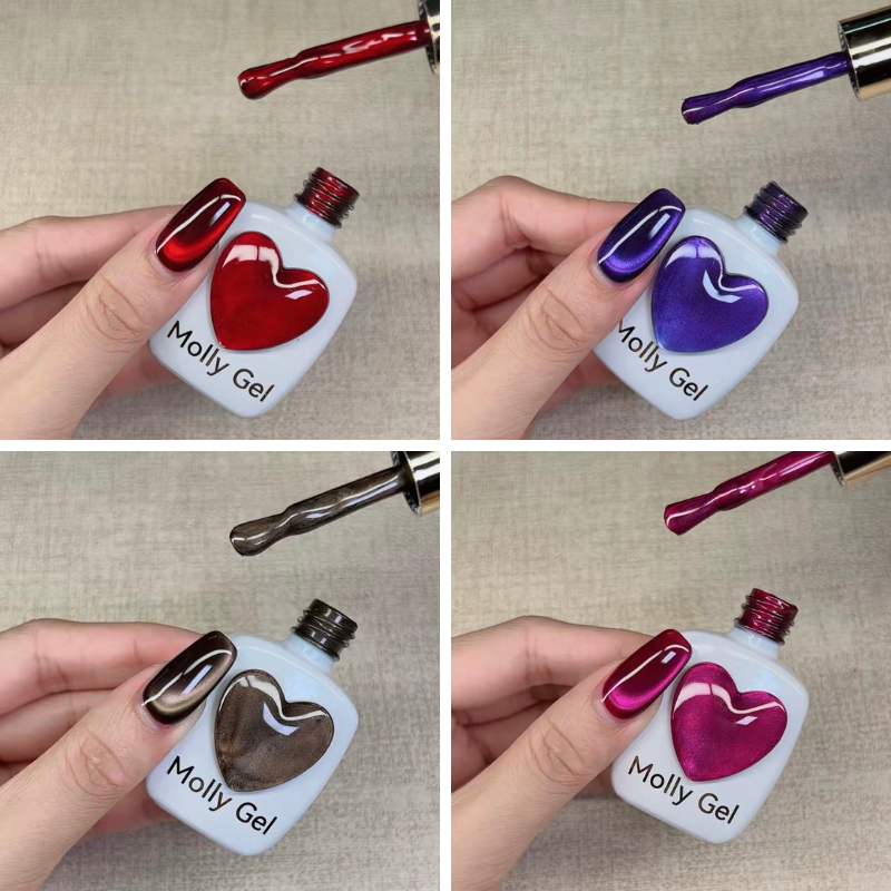 แยกขวด / ยกชุดสีเจล Molly gel Cateye New ลูกแก้วซาติน 8 สี มาใหม่ MY08-02