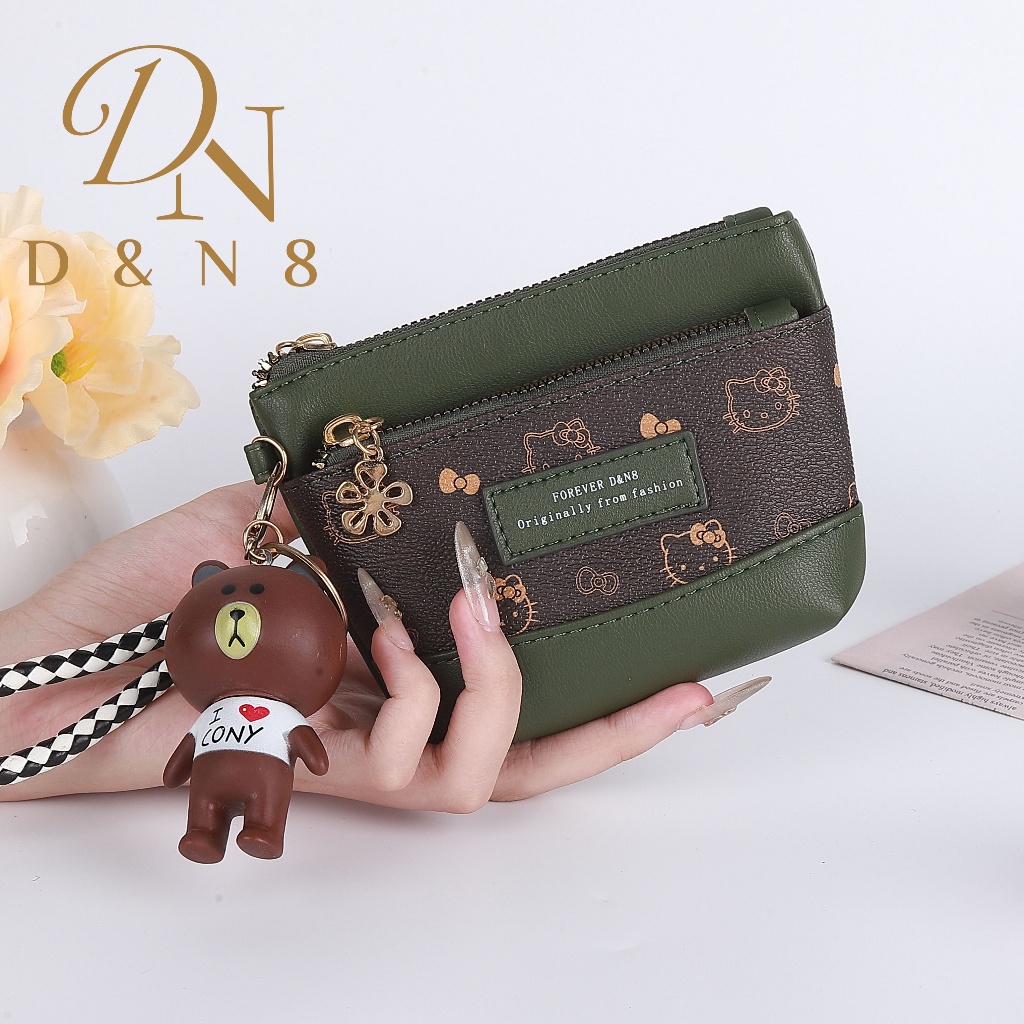 DQ51#AAกระเป๋าสตางค์ กระเป๋าสตางค์ผู้หญิง ซื้อกระเป๋าแถมพวงกุญแจค่ะ มี3ซิปใส่เหรียญใส่บัตรได้ค่ะหนังนิ่มซิปลื่น