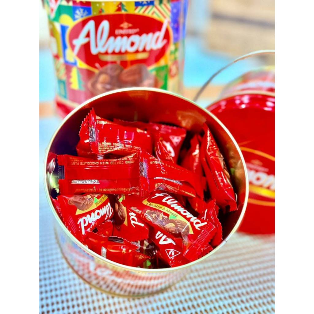 กินเพลิน✨192 กรัม อัลมอนต์เคลือบช็อกโกแลต United Almond รุ่นกระป๋อง - รูปที่ 3