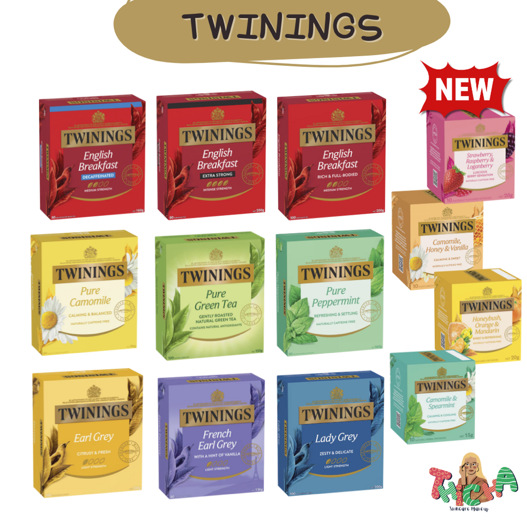 ใช้โค้ดลด✅Twinings English Breakfast Tea Bags 100 pack Pure Green,Earl Grey 100 pack ชาทไวนิง