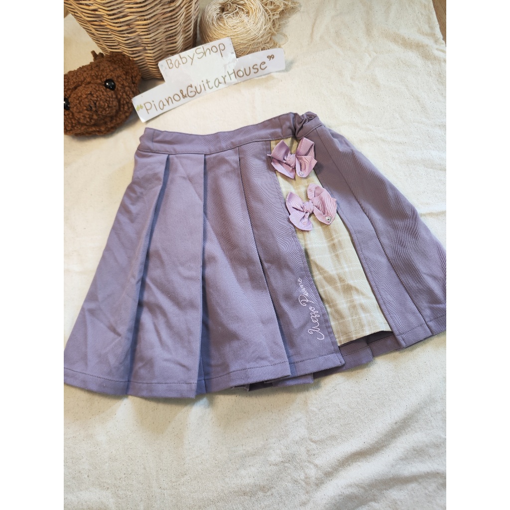กระโปรงสีม่วงแบรนด์ Mezzo Piano รหัสK5547 ส่งต่อเสื้อผ้าเด็กแบรนด์ญี่ปุ่นมือสอง