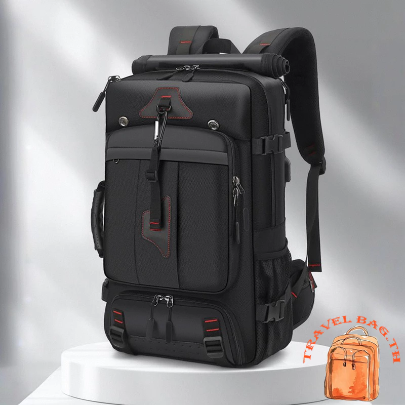 🎒กระเป๋าเป้ความจุขนาดใหญ่ 80 ลิตร สำหรับชาย ขยายขนาดได้ กระเป๋าเดินทางและกระเป๋าเดินทางขึ้นเครื่อง