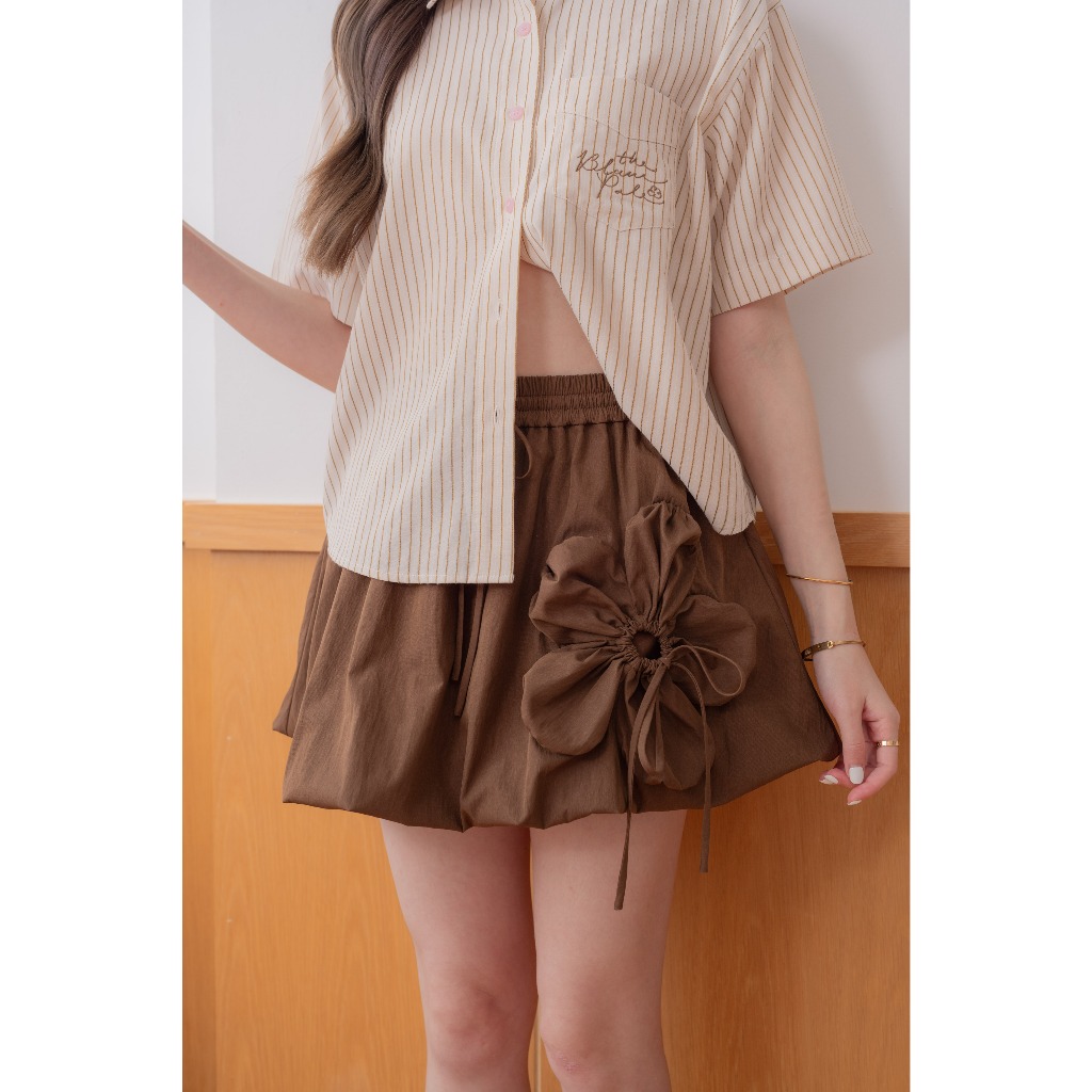 TheBlancPale : Sunrise Skirt กระโปรงบอลลูน ดอกไม้ทรงเอกลักษณ์ของทางร้าน มีซับในขาสั้นผ้าเดียวกันตัว