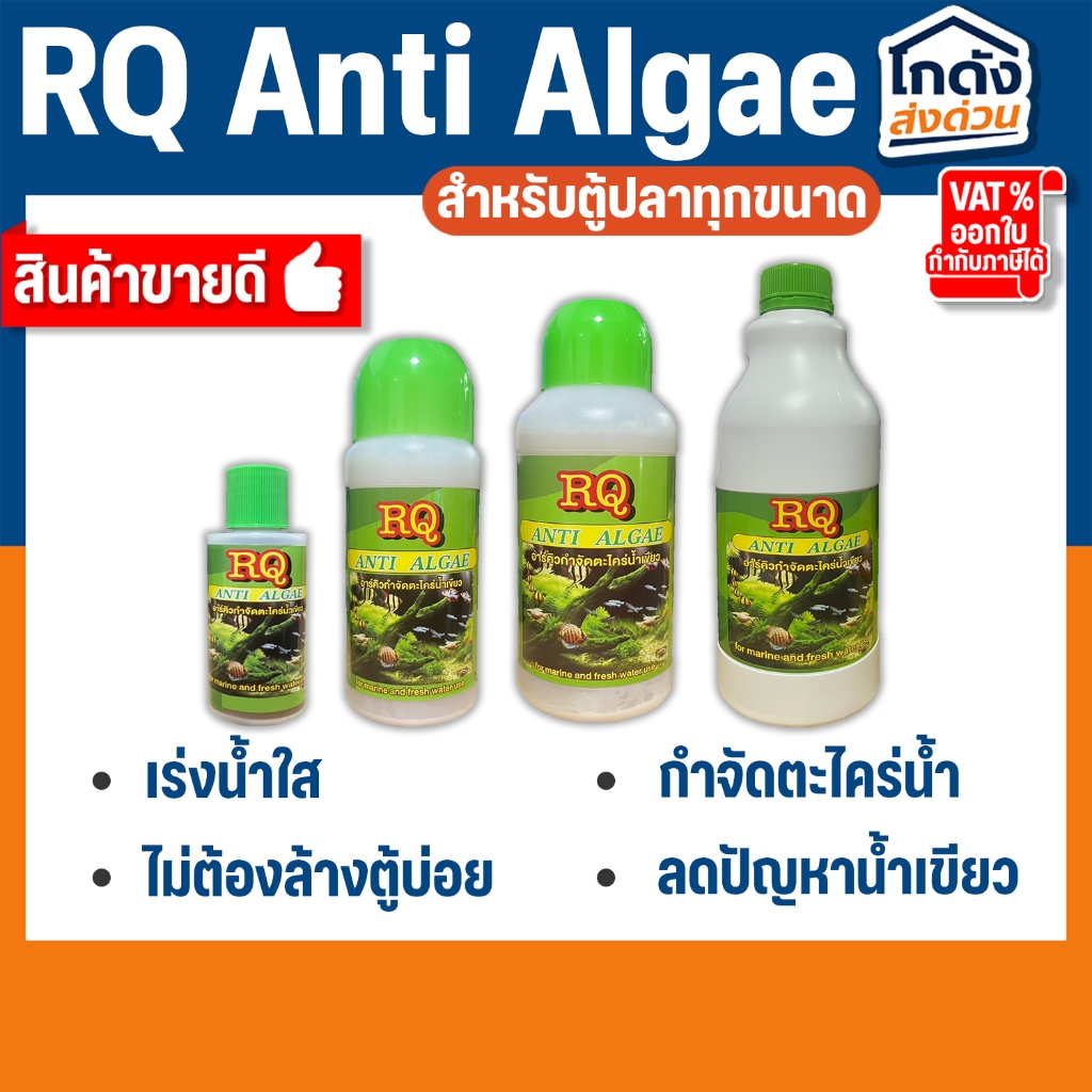 กำจัดตะไคร่น้ำเขียว RQ ANTI ALGAE ขนาด 250-1000 cc.