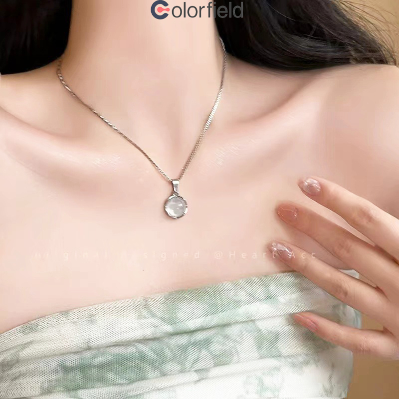 Colorfield สร้อย สร้อยคอ จี้ จี้หิน จี้คริสตัล เกาหลี ระดับไฮเอนด์ เครื่องประดั บแฟชั่นสําหรับผู้หญิงของขวัญวันเกิด-COD