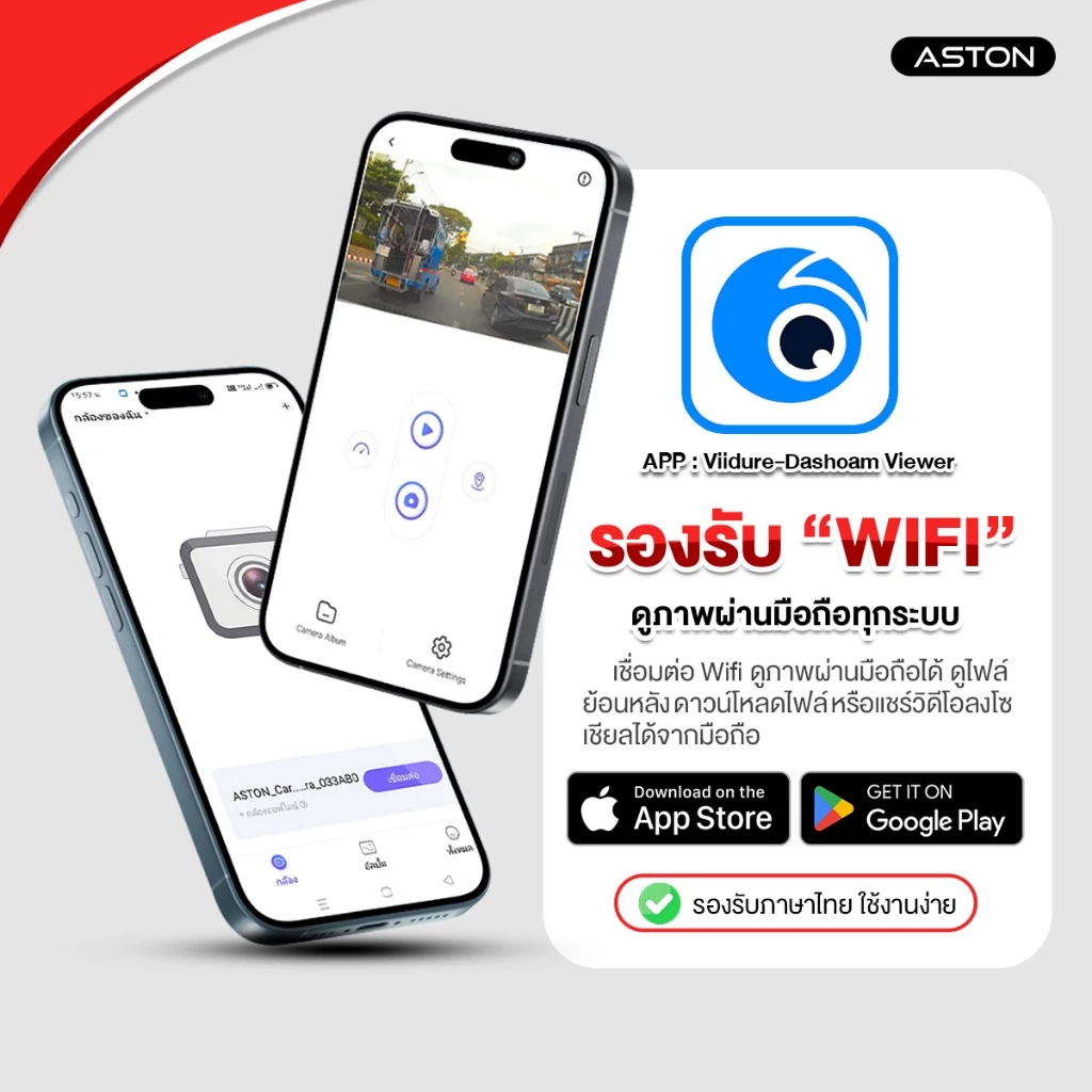 กล้องติดรถยนต์ ASTON Max Touch Wifi จอสัมผัส 4.5 นิ้ว หน้าหลัง FullHD thumbnail 8