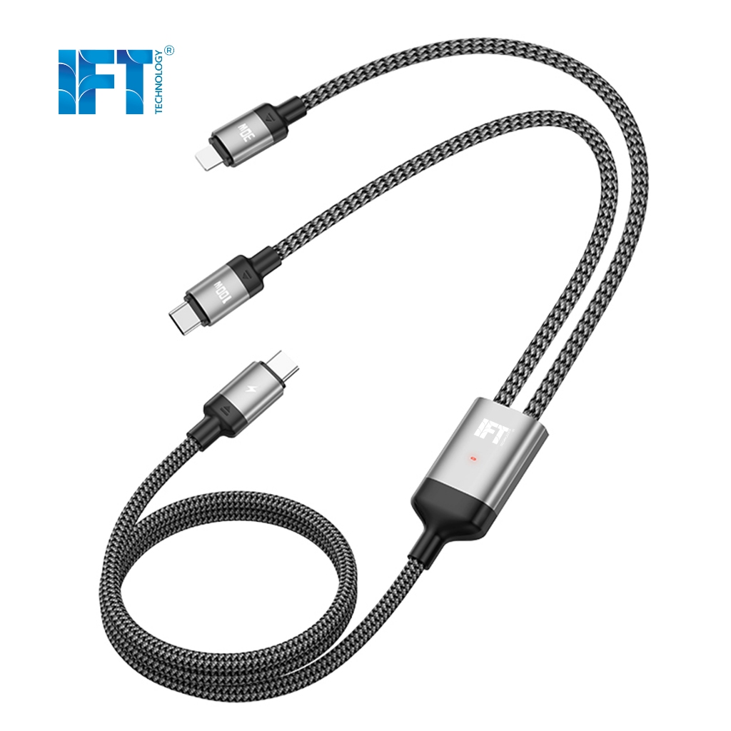 สายชาร์จ 2 IN 1 ใช้ได้หลากหลายอุปกรณ์ PD 100w แบบ C to C และ C to Lจากไอฟิกซ์ - รูปที่ 4