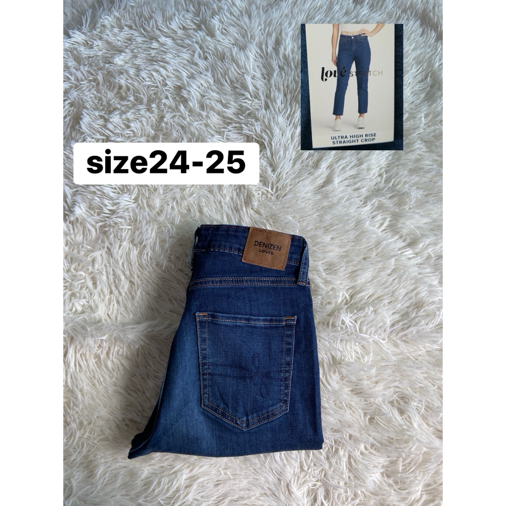 กางเกงยีนส์  ลีวาย denizen  high rise  Straight crop แท้💯%มือสอง