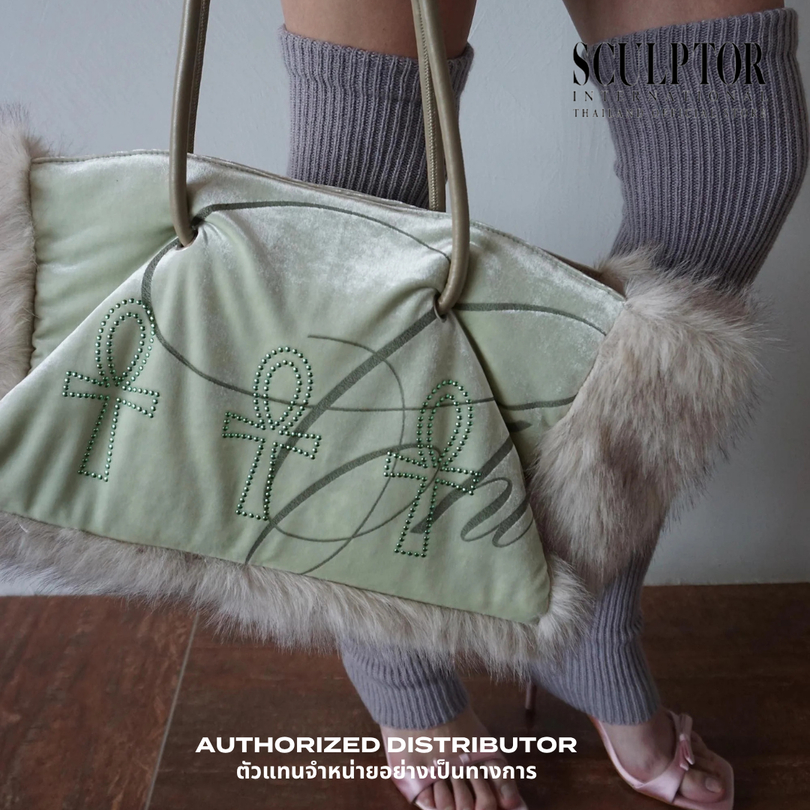 SCULPTOR® กระเป๋า Fluffy Slouch Velvet Bag สี Mint