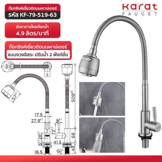 Karat Faucet ก๊อกซิงค์เดี่ยวติดบนเคาน์เตอร์และติดผนัง รุ่น KF-79-511-63 KF-79-531-63 KF-79-519-63 KF-79-550-63