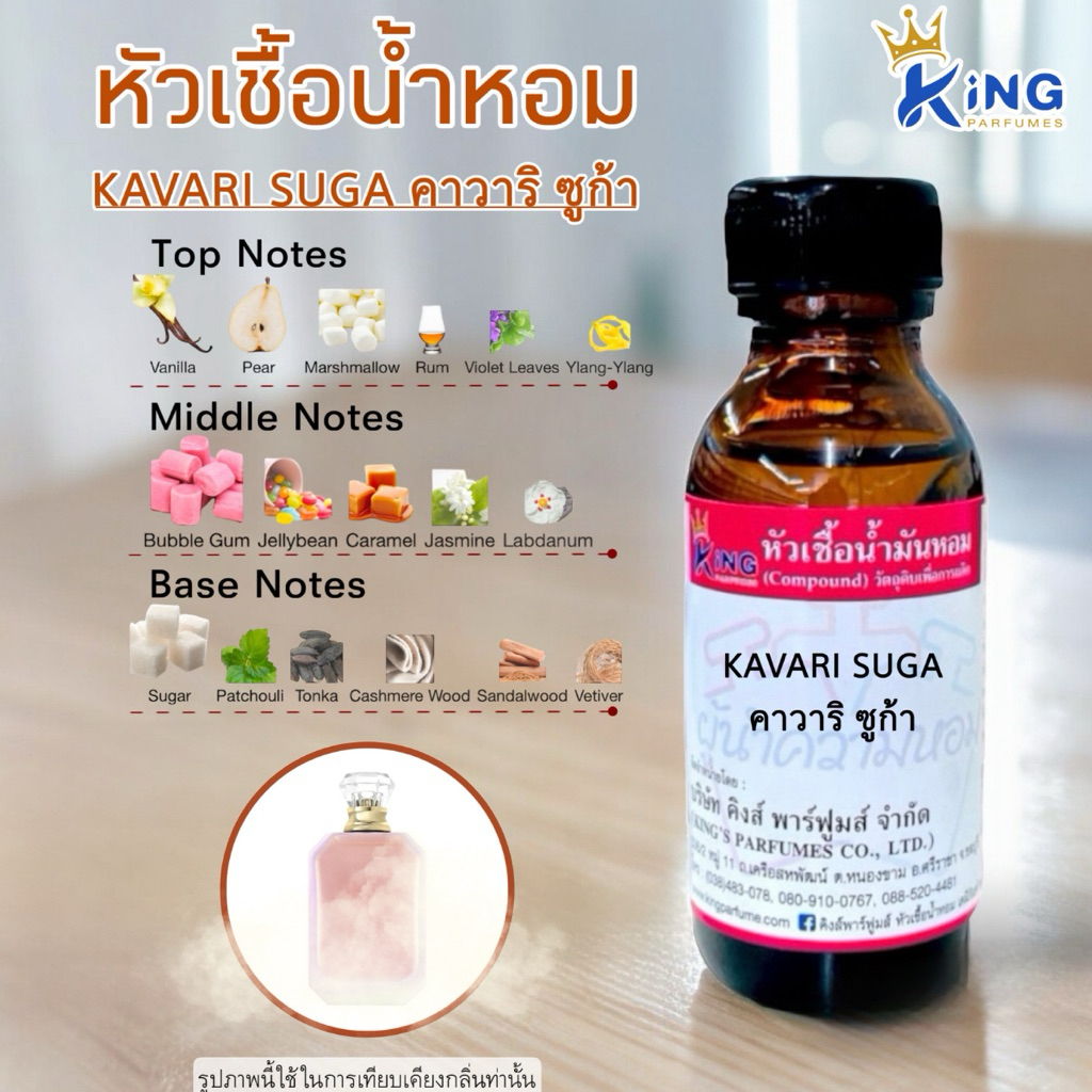หัวเชื้อน้ำหอม ขนาด30-100ML กลิ่นKAVARI SUGA คาวาริ ซูก้า