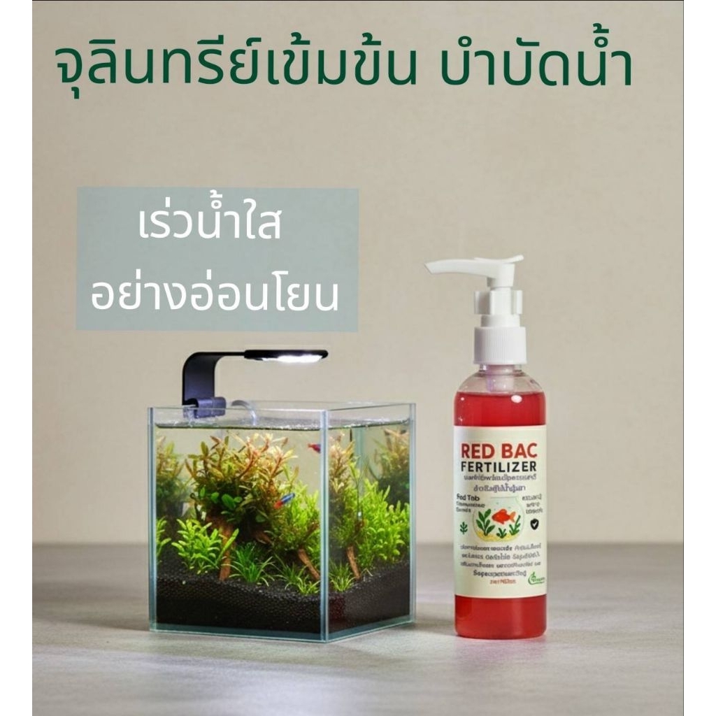 REDBACจุลินทรีย์บำบัดน้ำสูตรอ่อนโยนเร่งน้ำใสบำรุงพืชน้ำ