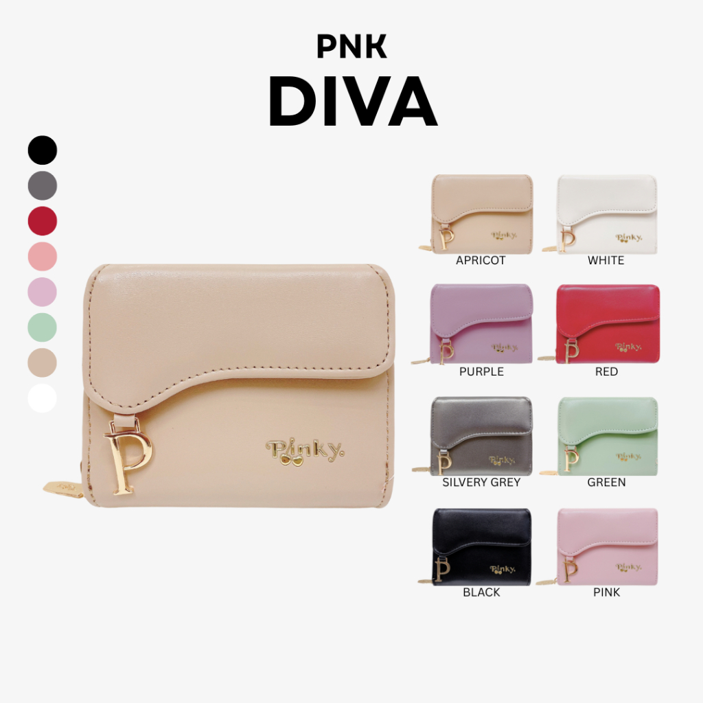 [PINKY] Diva Wallet กระเป๋าสตางค์ใบสั้นสีมงคลตามวันเกิด แบ่งช่องการใช้งานมาให้