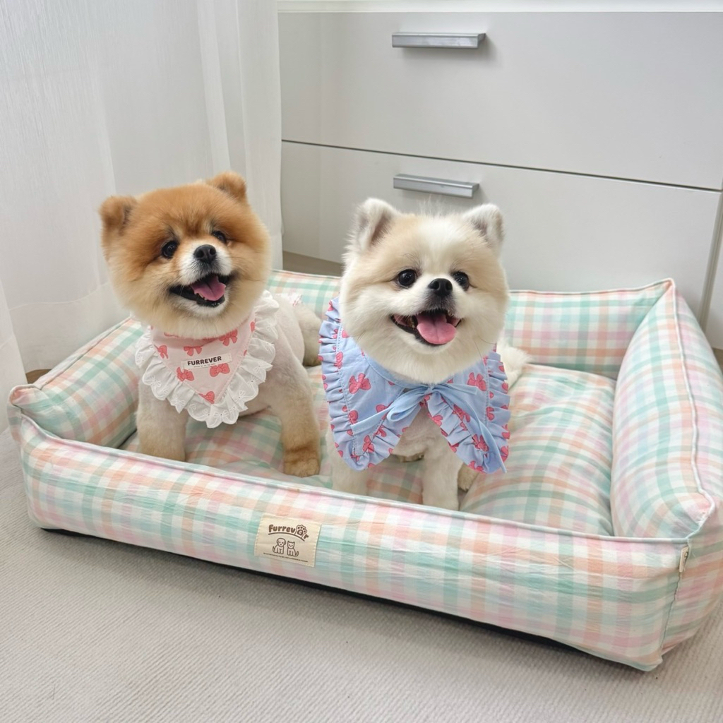 Candy Plaid Sofa Bed ที่นอนสัตว์เลี้ยง - รูปที่ 2