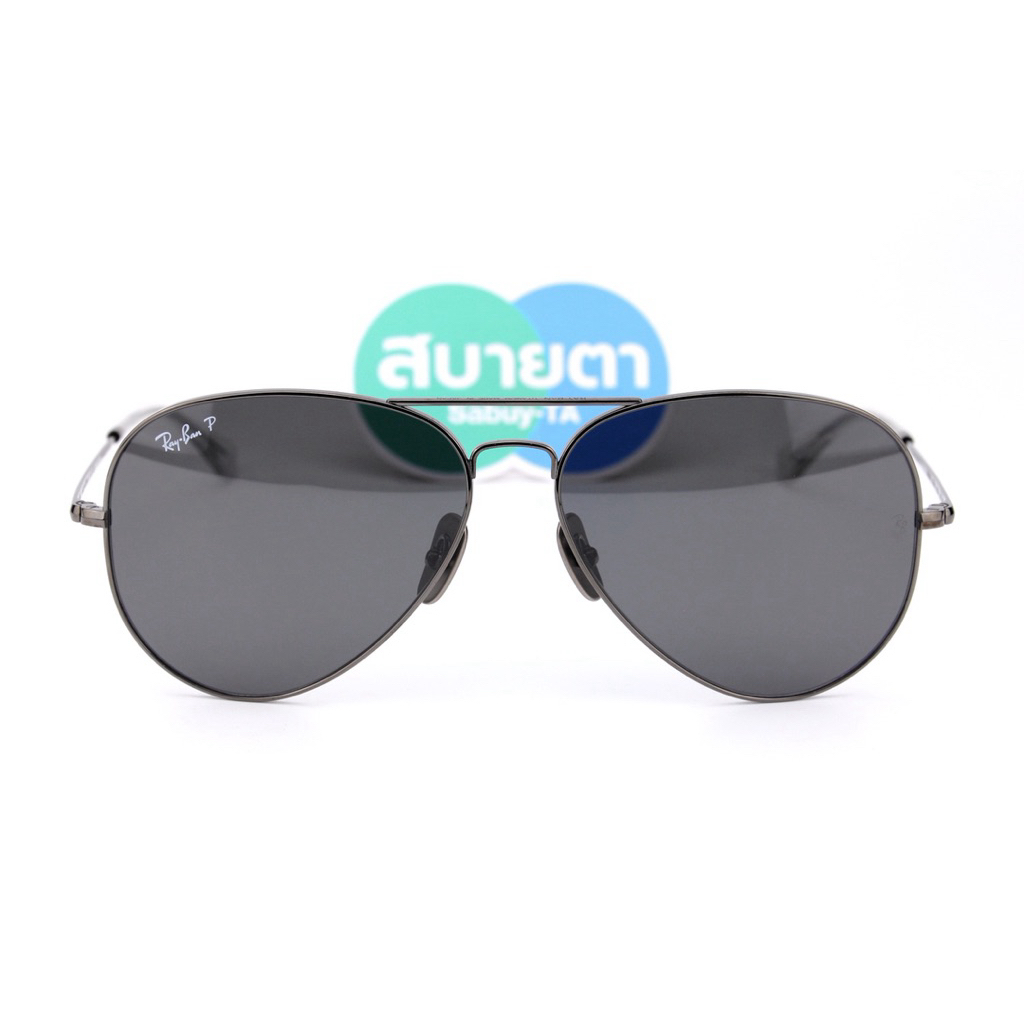แว่นกันแดด RayBan Aviator Titanium Collection RB8089 165/48 Polarized Lens