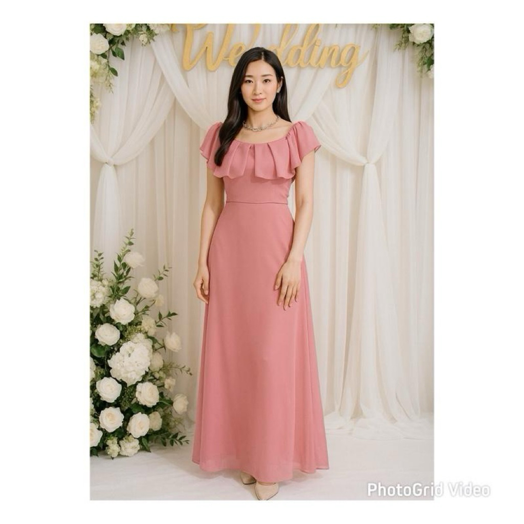 ชุดเดรสงานแต่งใส่ออกงานสวยๆ มีซับใน  อก 36-40 เอว34 ยาว 48 – โปรปัง